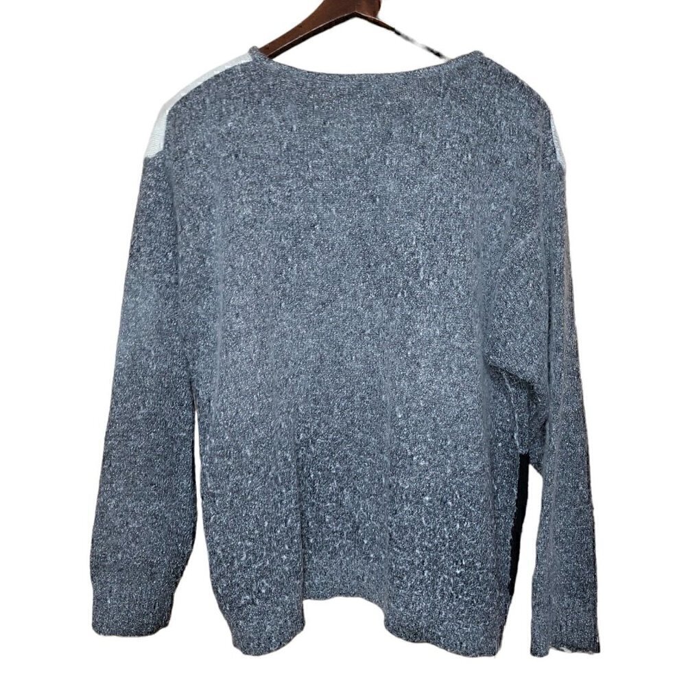 Erika II Collection Womens 2X Black Gray Long Sleeve Top Sweater Angora Blend - Picture 2 of 10